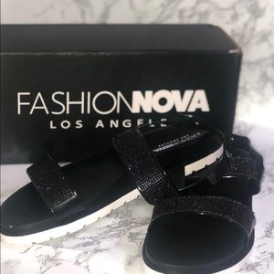 Two toned bedazzled sandal